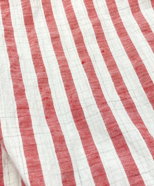 VISVIM（ビズビム）VISVIM (ビズビム) WEBER SHIRT S/S STRIPES/ビズビム/0122105011020/22SS ホワイト×レッド サイズ:3の古着・服飾アイテム
