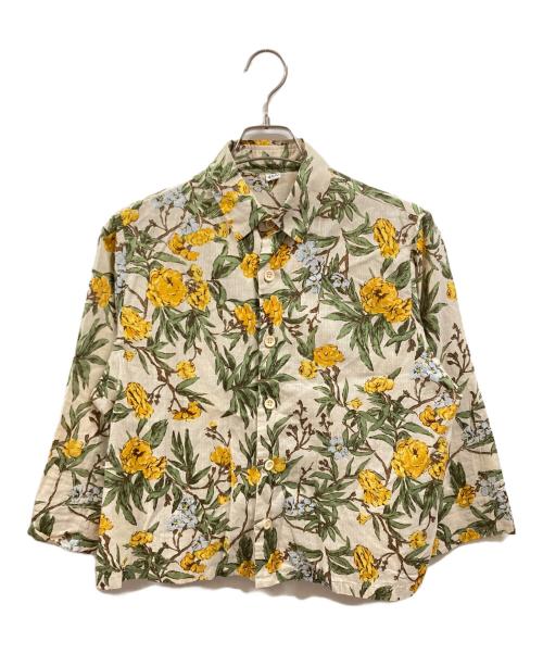 45R（フォーティファイブ・アール）45R (フォーティファイブ・アール) 度甘平ホウセンカプリントの四角シャツ/フォーティファイブ・アール/70730162 ベージュ×グリーン サイズ:Freeの古着・服飾アイテム