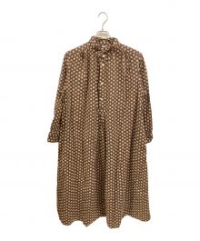 45R（フォーティファイブ・アール）の古着「シガードットプリントのドレスワンピース/フォーティファイブ・アール/70350291/23SS」｜ブラウン