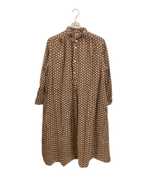 45R（フォーティファイブ・アール）45R (フォーティファイブ・アール) シガードットプリントのドレスワンピース/フォーティファイブ・アール/70350291/23SS ブラウン サイズ:Freeの古着・服飾アイテム