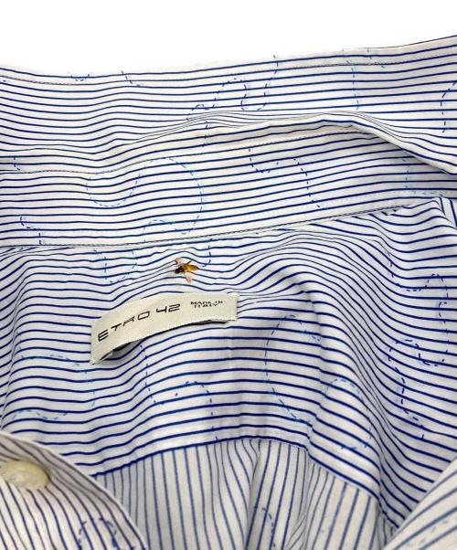 ETRO（エトロ）ETRO (エトロ) Bee蜂ピンストライプシャツ/エトロ/192-11451-3253 ブルー×ホワイト サイズ:42の古着・服飾アイテム