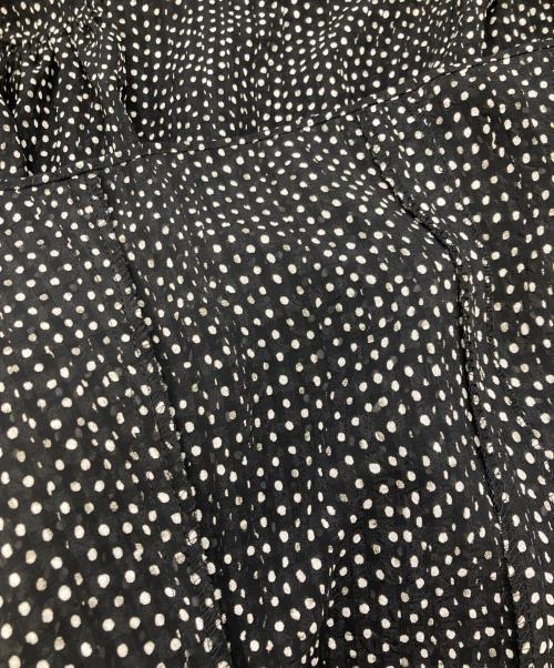 LANVIN en Bleu（ランバンオンブルー）LANVIN en Bleu (ランバンオンブルー) ギャザーワンピース/ランバンオンブルー/3466303 ホワイト×ブラック サイズ:38の古着・服飾アイテム