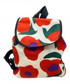 marimekkoマリメッコ）の古着「ウニッコ 花柄バックパック/マリメッコ」｜ホワイト×レッド
