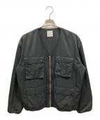 International Galleryインターナショナルギャラリー）の古着「ノーカラージャケット/インターナショナルギャラリー/23-18-1813-262/BEAMS」｜ブラック