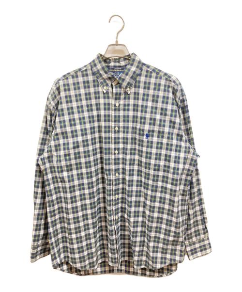 POLO RALPH LAUREN（ポロ・ラルフローレン）POLO RALPH LAUREN (ポロ・ラルフローレン) THE BIG SHIRT/ポロ・ラルフローレン/710916613001 グリーン×ホワイト サイズ:Ｍの古着・服飾アイテム