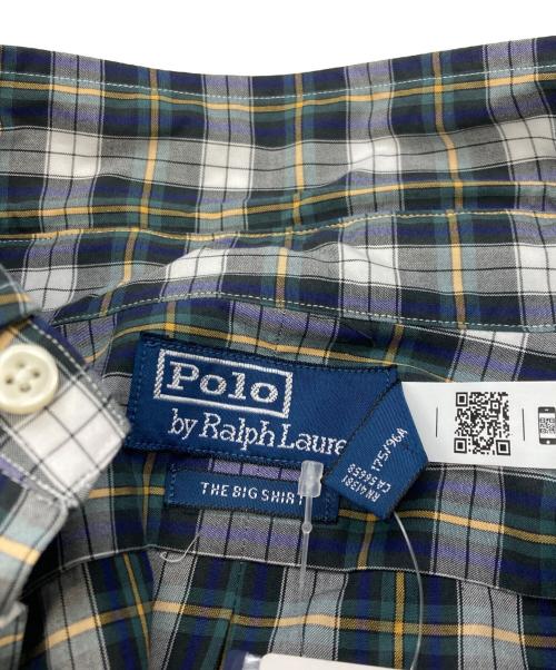 POLO RALPH LAUREN（ポロ・ラルフローレン）POLO RALPH LAUREN (ポロ・ラルフローレン) THE BIG SHIRT/ポロ・ラルフローレン/710916613001 グリーン×ホワイト サイズ:Ｍの古着・服飾アイテム