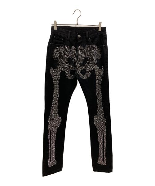 mnml（ミニマル）MNML (ミニマル) skeleton straight denim pants/ミニマル ブラック サイズ:29の古着・服飾アイテム