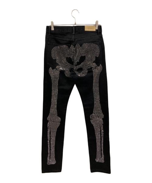 mnml（ミニマル）MNML (ミニマル) skeleton straight denim pants/ミニマル ブラック サイズ:29の古着・服飾アイテム