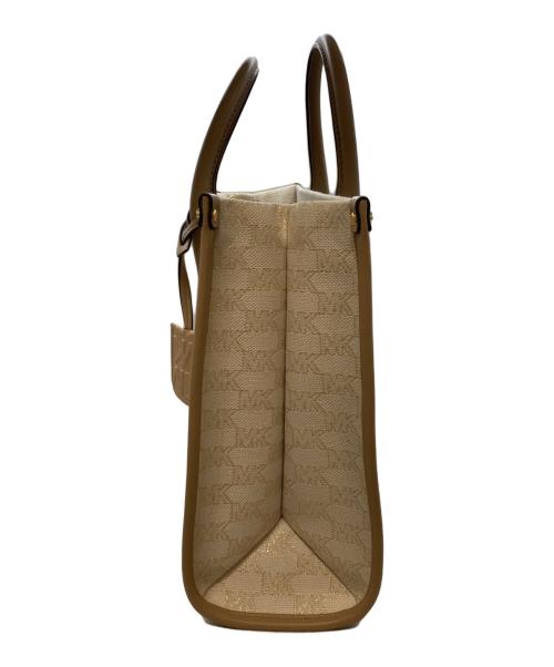 MICHAEL KORS（マイケル・コース）MICHAEL KORS (マイケル・コース) 2WAYショルダートートバッグ ベージュの古着・服飾アイテム