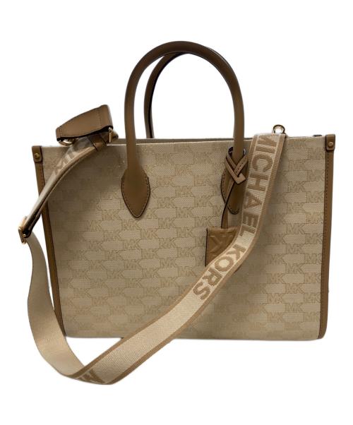MICHAEL KORS（マイケル・コース）MICHAEL KORS (マイケル・コース) 2WAYショルダートートバッグ ベージュの古着・服飾アイテム