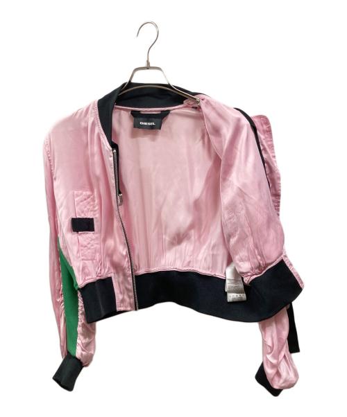 DIESEL（ディーゼル）DIESEL (ディーゼル) ニット切替ブルゾン ピンク サイズ:XSの古着・服飾アイテム