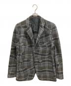 ISSEY MIYAKE MENイッセイミヤケメン）の古着「変形チェックテーラードジャケット/イッセイミヤケメン/ME23FD115」｜グレー