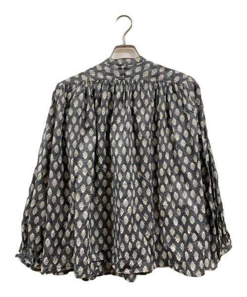 KAGURE（カグレ）kagure (カグレ) プリントギャザーブラウス グレー サイズ:FREEの古着・服飾アイテム