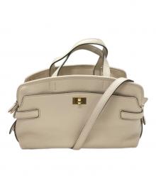 ANYA HINDMARCH（アニヤ・ハインドマーチ）の古着「スモールウィルソン2WAYバッグ/アニヤハインドマーチ」｜ホワイト