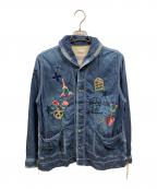 TOBILA×AOZORAトビラ×アオゾラブルーヘブン）の古着「刺繍カバーオール/トビラ/アオゾラブルーヘブン」｜インディゴ