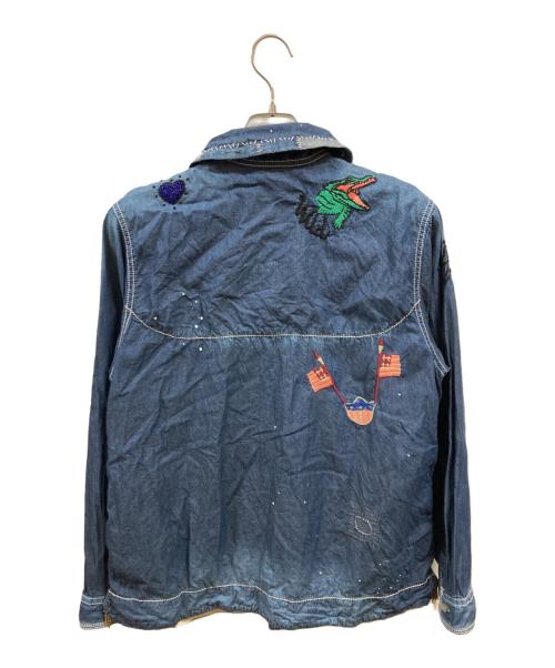 TOBILA（トビラ）TOBILA (トビラ) AOZORA (アオゾラブルーヘブン) 刺繍カバーオール/トビラ/アオゾラブルーヘブン インディゴ サイズ:Ｌの古着・服飾アイテム