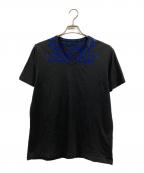 Maison Margielaメゾンマルジェラ）の古着「VネックエイズTシャツ」｜ブラック×ブルー