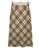 BURBERRY LONDONバーバリーロンドン）の古着「ノバチェックロングスカート」｜ベージュ