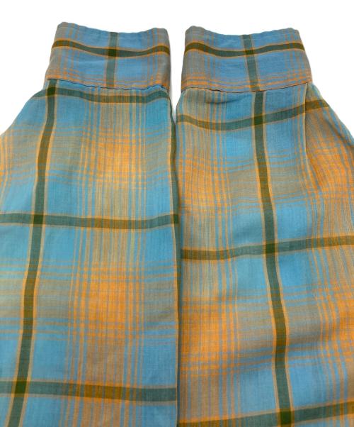 PENNEYS TOWN CRAFT（ペニーズ タウンクラフト）PENNEYS TOWN CRAFT (ペニーズ タウンクラフト) 60～70’ｓオープンカラーチェックシャツ/ペニーズ タウンクラフト ブルー×オレンジ サイズ:Mの古着・服飾アイテム