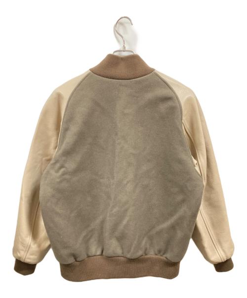 SKOOKUN（スクーカム）SKOOKUN (スクーカム) 袖レザースタジャン/スクーカム/1-UAM21A-21 ブラウン×ベージュ サイズ:Sの古着・服飾アイテム