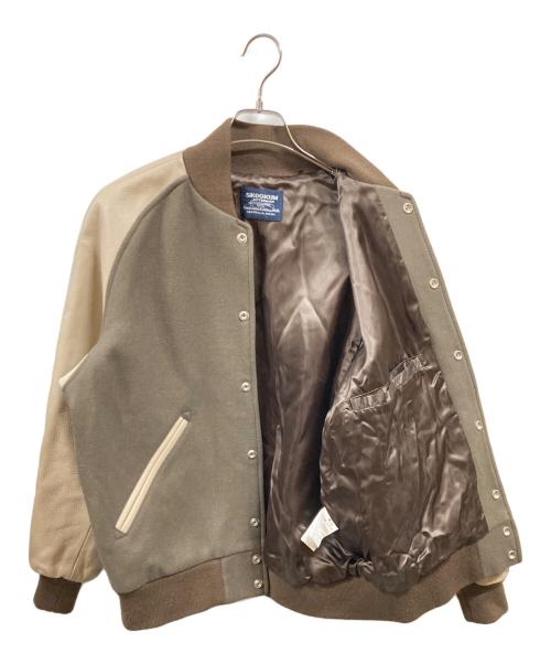 SKOOKUN（スクーカム）SKOOKUN (スクーカム) 袖レザースタジャン/スクーカム/1-UAM21A-21 ブラウン×ベージュ サイズ:Sの古着・服飾アイテム