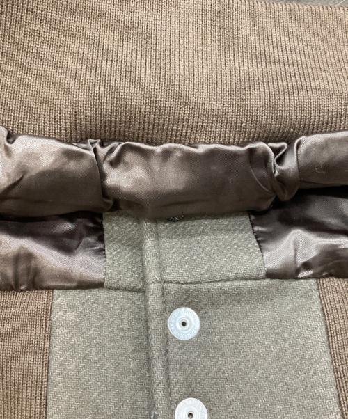 SKOOKUN（スクーカム）SKOOKUN (スクーカム) 袖レザースタジャン/スクーカム/1-UAM21A-21 ブラウン×ベージュ サイズ:Sの古着・服飾アイテム