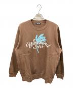 WIND AND SEAウィンダンシー）の古着「刺繍ロゴスウェット/ウィンダンシー/WDS-O-AEOS-25-Q1-CS-03」｜ブラウン