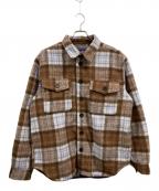 WIND AND SEAウィンダンシー）の古着「23AW SHAGGY PLAID CPO SHIRT JACKET/WDS-O-FAL-24-Q1-JK-08/ウィンダンシー」｜ブラウン×ホワイト