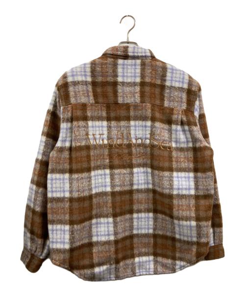 WIND AND SEA（ウィンダンシー）WIND AND SEA (ウィンダンシー) 23AW SHAGGY PLAID CPO SHIRT JACKET/WDS-O-FAL-24-Q1-JK-08/ウィンダンシー ブラウン×ホワイト サイズ:Ⅼの古着・服飾アイテム