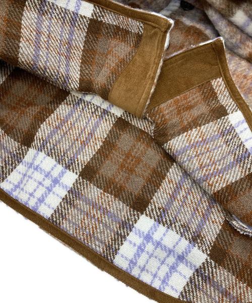 WIND AND SEA（ウィンダンシー）WIND AND SEA (ウィンダンシー) 23AW SHAGGY PLAID CPO SHIRT JACKET/WDS-O-FAL-24-Q1-JK-08/ウィンダンシー ブラウン×ホワイト サイズ:Ⅼの古着・服飾アイテム