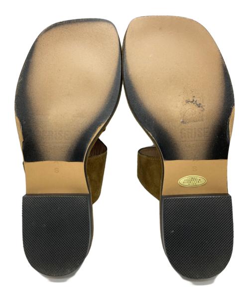 Le Talon GRISE（ル タロン グリーズ）Le Talon GRISE (ル タロン グリーズ) レザーARTYアシメトングサンダル/ル タロン グリーズ ブラウン×ブラック サイズ:Sの古着・服飾アイテム