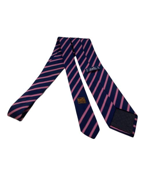 HERMES（エルメス）HERMES (エルメス) ネクタイ ピンク×ネイビー サイズ:不明の古着・服飾アイテム