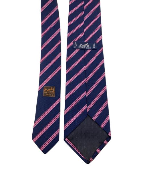 HERMES（エルメス）HERMES (エルメス) ネクタイ ピンク×ネイビー サイズ:不明の古着・服飾アイテム