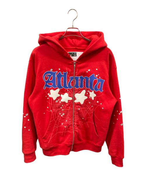 SP5DER（スパイダー）SP5DER (スパイダー) worldwide 55555 Jeffery Hoodie/スパイダー レッド サイズ:Sの古着・服飾アイテム