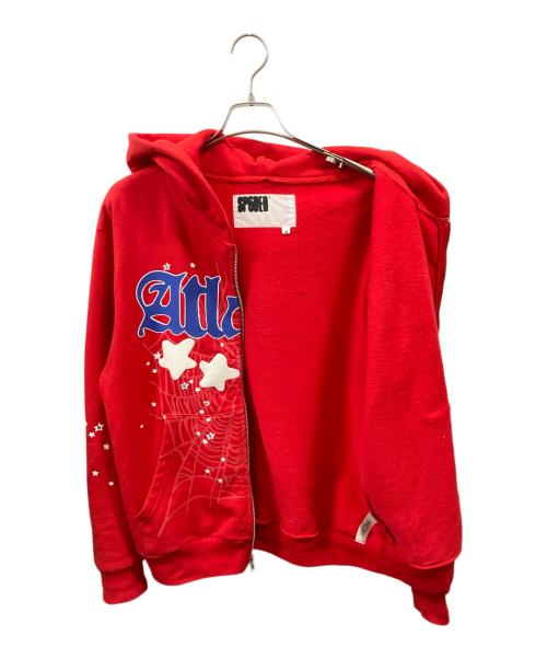 SP5DER（スパイダー）SP5DER (スパイダー) worldwide 55555 Jeffery Hoodie/スパイダー レッド サイズ:Sの古着・服飾アイテム