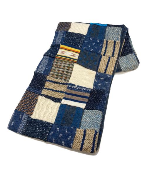 45R（フォーティファイブ・アール）45R (フォーティファイブ・アール) つぎはぎマフラー/フォーティファイブ・アール/6129927-73-0 ネイビーの古着・服飾アイテム