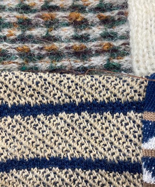 45R（フォーティファイブ・アール）45R (フォーティファイブ・アール) つぎはぎマフラー/フォーティファイブ・アール/6129927-73-0 ネイビーの古着・服飾アイテム