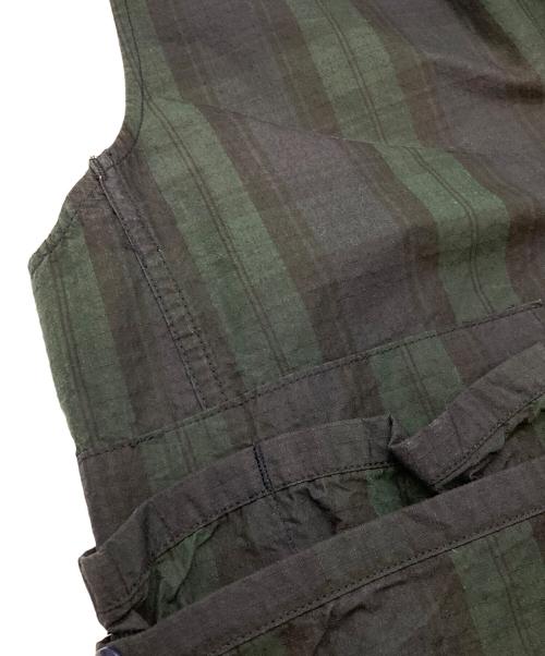 SASSAFRAS（ササフラス）SASSAFRAS (ササフラス) チェックベスト　ササフラス グリーン×ネイビー サイズ:Ｍの古着・服飾アイテム