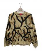 SUPREMEシュプリーム）の古着「19AW/tribal camo sweater./シュプリーム」｜ベージュ×ブラック