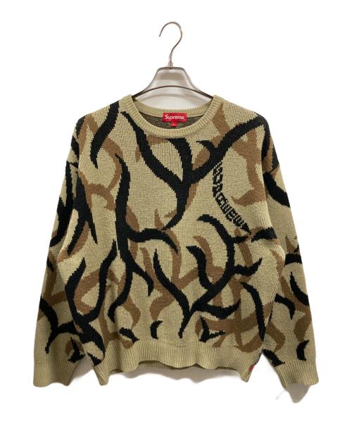 SUPREME（シュプリーム）Supreme (シュプリーム) 19AW/tribal camo sweater./シュプリーム ベージュ×ブラック サイズ:Ｌの古着・服飾アイテム