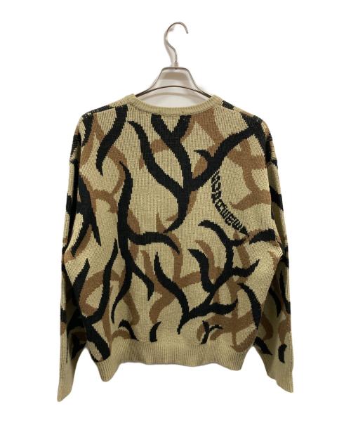 SUPREME（シュプリーム）Supreme (シュプリーム) 19AW/tribal camo sweater./シュプリーム ベージュ×ブラック サイズ:Ｌの古着・服飾アイテム