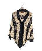 Hysteric Glamourヒステリックグラマー）の古着「バルーンローゲージニット　KINKY SLICK　2ND-3210　ヒステリックグラマー　」｜アイボリー×ブラック