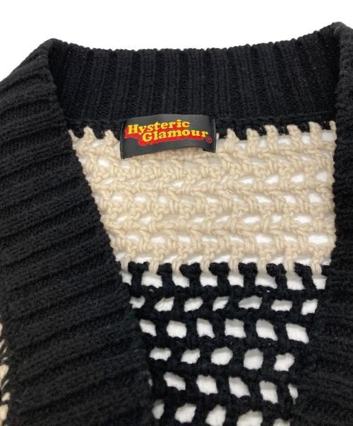 Hysteric Glamour（ヒステリックグラマー）HYSTERIC GLAMOUR (ヒステリックグラマー) バルーンローゲージニット　KINKY SLICK　2ND-3210　ヒステリックグラマー　 アイボリー×ブラック サイズ:Freeの古着・服飾アイテム