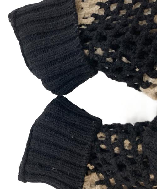 Hysteric Glamour（ヒステリックグラマー）HYSTERIC GLAMOUR (ヒステリックグラマー) バルーンローゲージニット　KINKY SLICK　2ND-3210　ヒステリックグラマー　 アイボリー×ブラック サイズ:Freeの古着・服飾アイテム