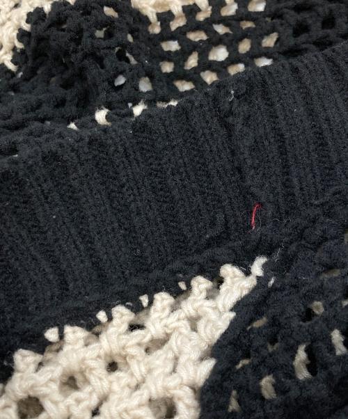 Hysteric Glamour（ヒステリックグラマー）HYSTERIC GLAMOUR (ヒステリックグラマー) バルーンローゲージニット　KINKY SLICK　2ND-3210　ヒステリックグラマー　 アイボリー×ブラック サイズ:Freeの古着・服飾アイテム