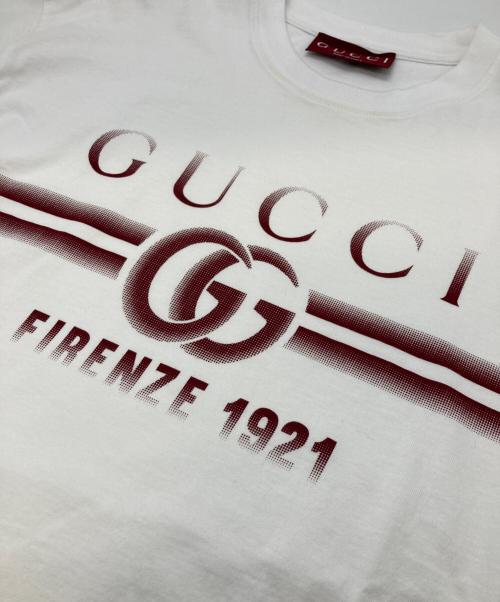 GUCCI（グッチ）GUCCI (グッチ) プリント コットンジャージー Tシャツ ネイビー サイズ:Sの古着・服飾アイテム
