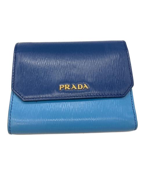 PRADA（プラダ）PRADA (プラダ) 3つ折り財布/プラダ/62 ブルーの古着・服飾アイテム