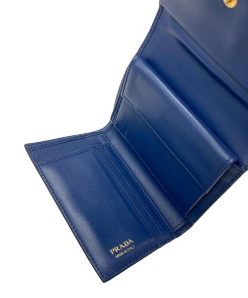PRADA（プラダ）PRADA (プラダ) 3つ折り財布/プラダ/62 ブルーの古着・服飾アイテム