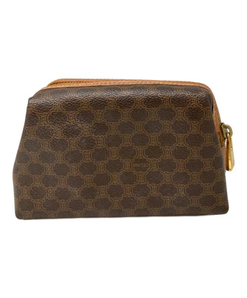 CELINE（セリーヌ）CELINE (セリーヌ) マカダム柄ポーチ ブラウン サイズ:MC97/2の古着・服飾アイテム
