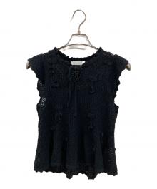 CELFORD（セルフォード）の古着「フラワーモチーフクロッシェニットプルオーバー/セルフォード/CWNT254021」｜インディゴ